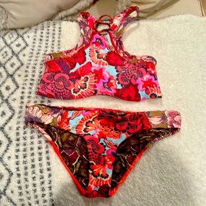 Maaji Floral Bikini in Red and Pink